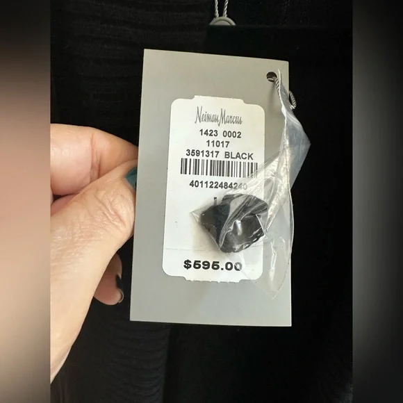 Neiman Marcus Black Open-Front Cardigan - Picture 7 of 7
